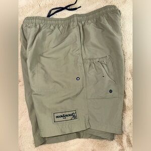 Hook & Tackle Men's Tan Swimming Trunks / Khaki Shorts Size Medium